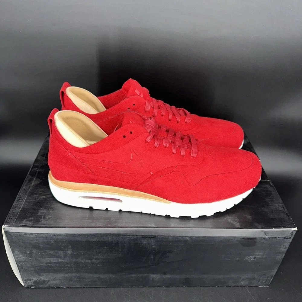 Nike Air Max 1 Royal Gym Red Size 10.5 847671 661 Sneaker Suede - Picture 5 of 16